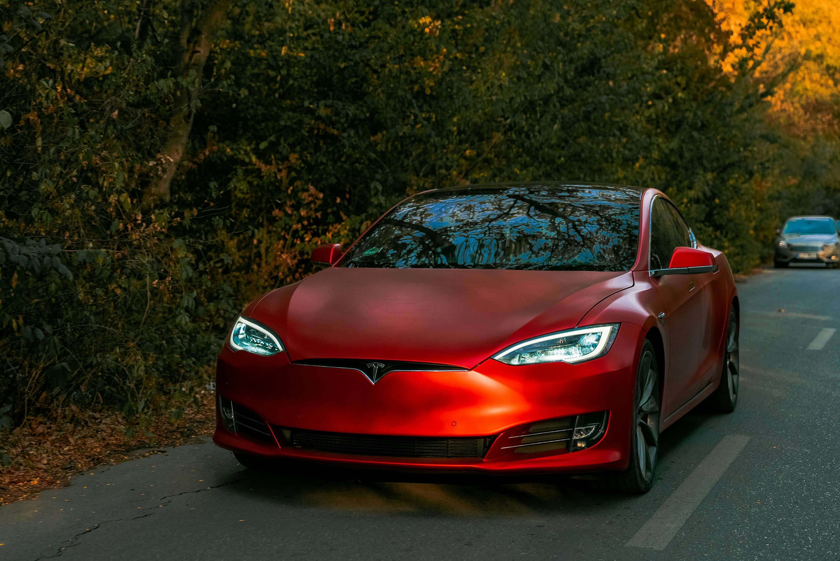 Tesla vehicle in a Dubai body repair workshop