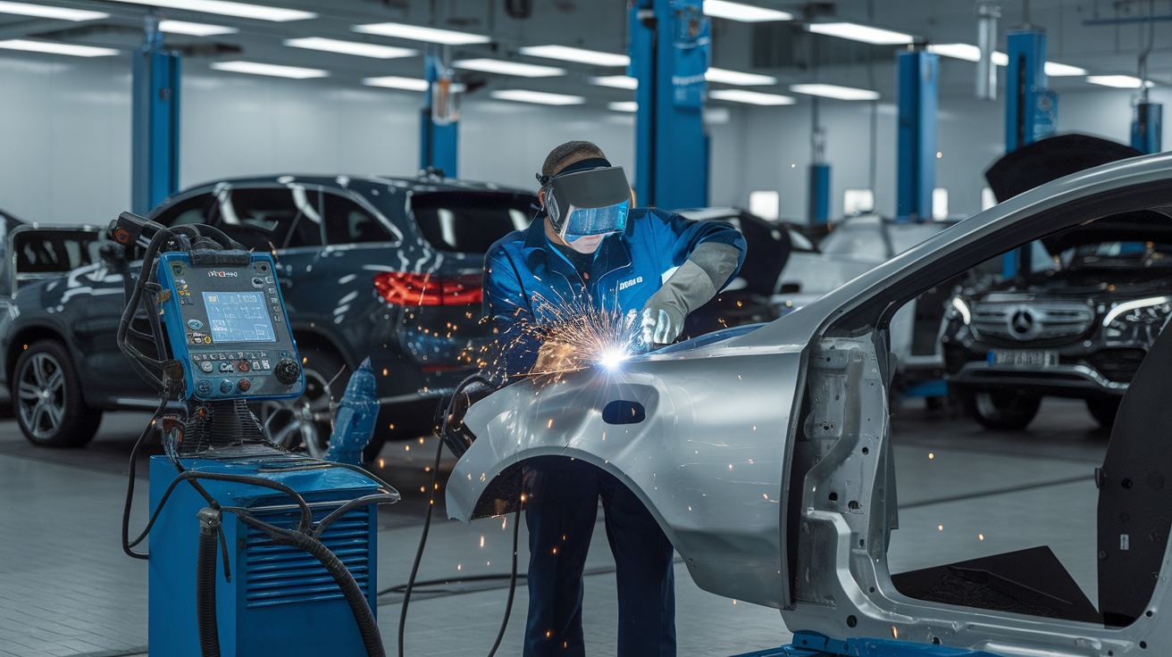 Vehicle welding machine