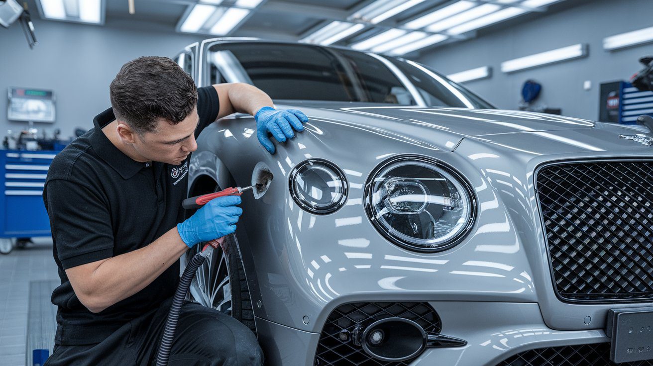 Luxury vehicle dent restoration