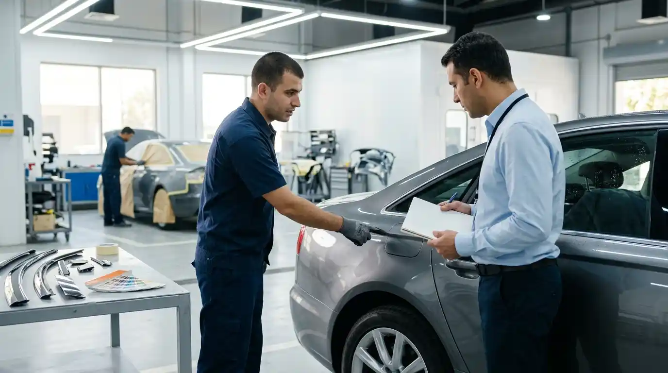 Automotive paint colour and blend plan agreed before the vehicle panel is masked