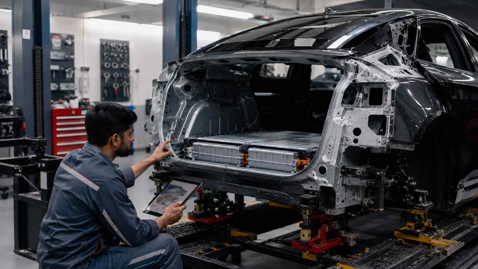 BYD battery integration and body structure identified before collision repair work begins
