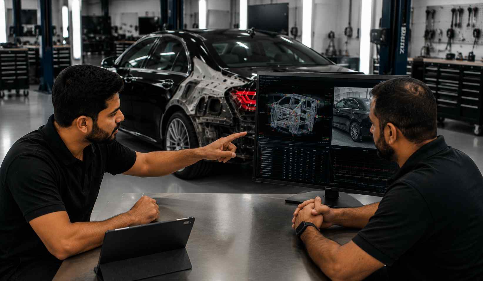 Detailed Mercedes-Benz S-Class body repair quotation separating precision repair operations