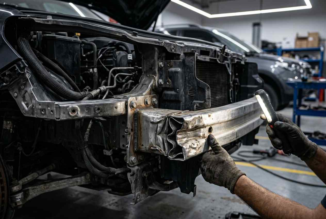 Front Impact Management System Inspection Front impact management system and crush-zone inspection
