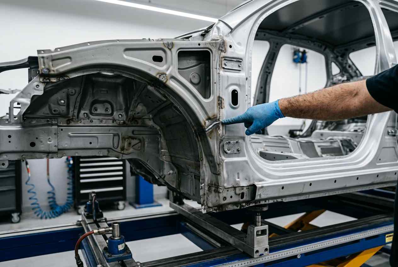 Integrated Unibody Structure Inspection Integrated unibody structure inspection after collision damage