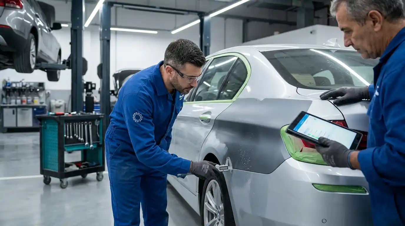 Collision repair evidence reviewed before an auto body repair case study is published