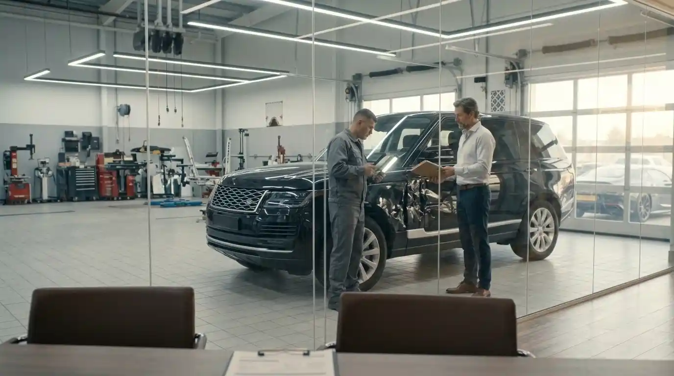 Accident report and vehicle damage record prepared for professional repair assessment in Dubai