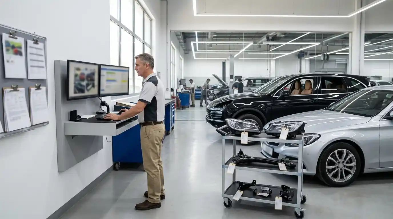 Auto body repair evidence records reviewed for a professional case-study library