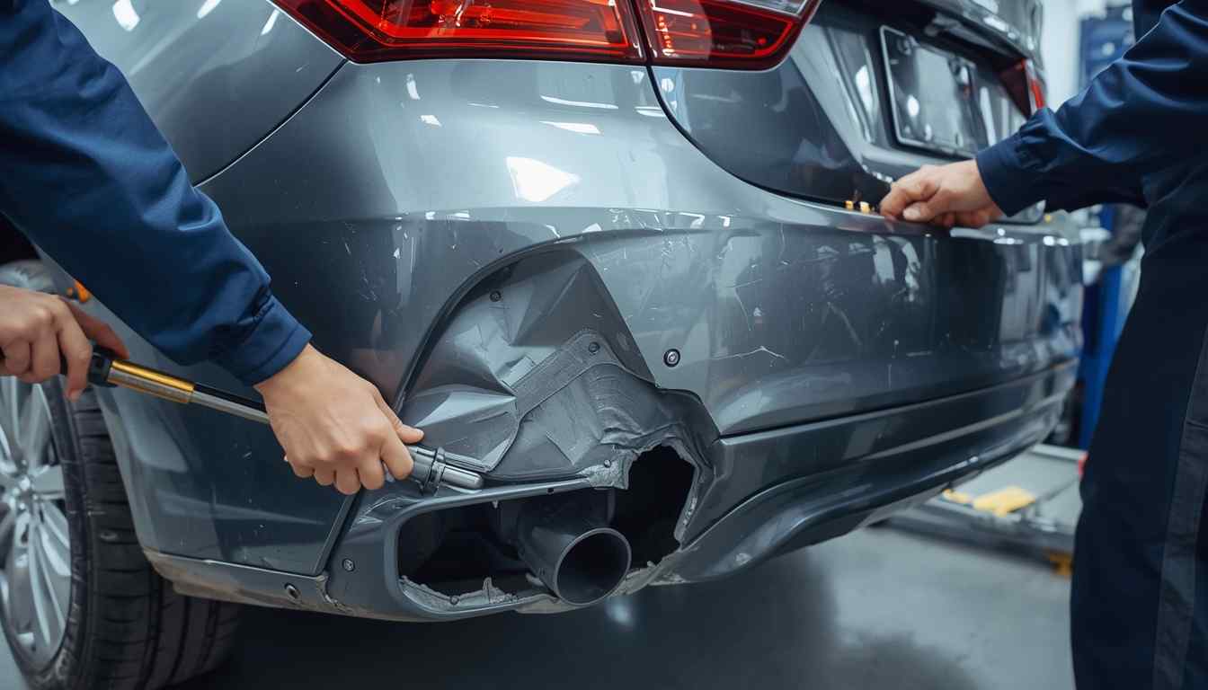 Hidden Damage Found During Physical Inspection Hidden vehicle damage discovered during a physical workshop inspection after photo assessment