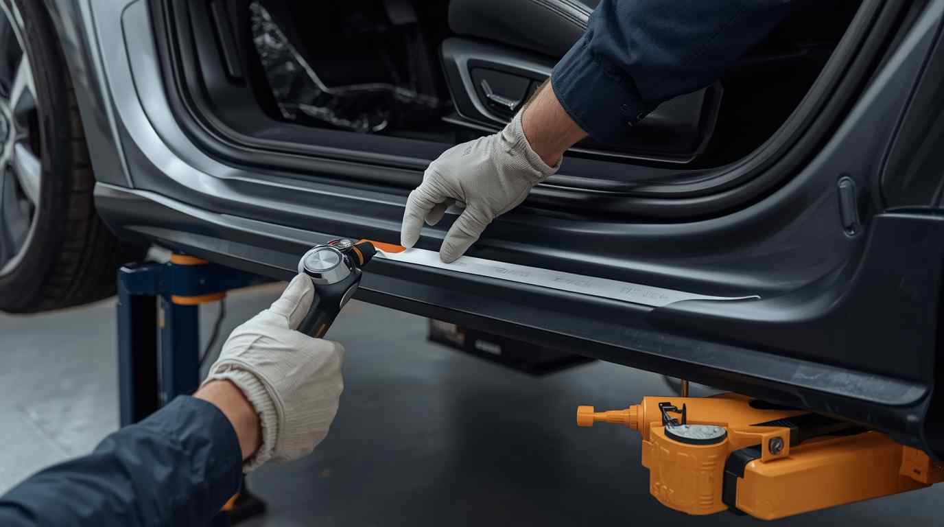 Mercedes-Benz EQ high-voltage battery and body repair boundaries inspected after collision damage