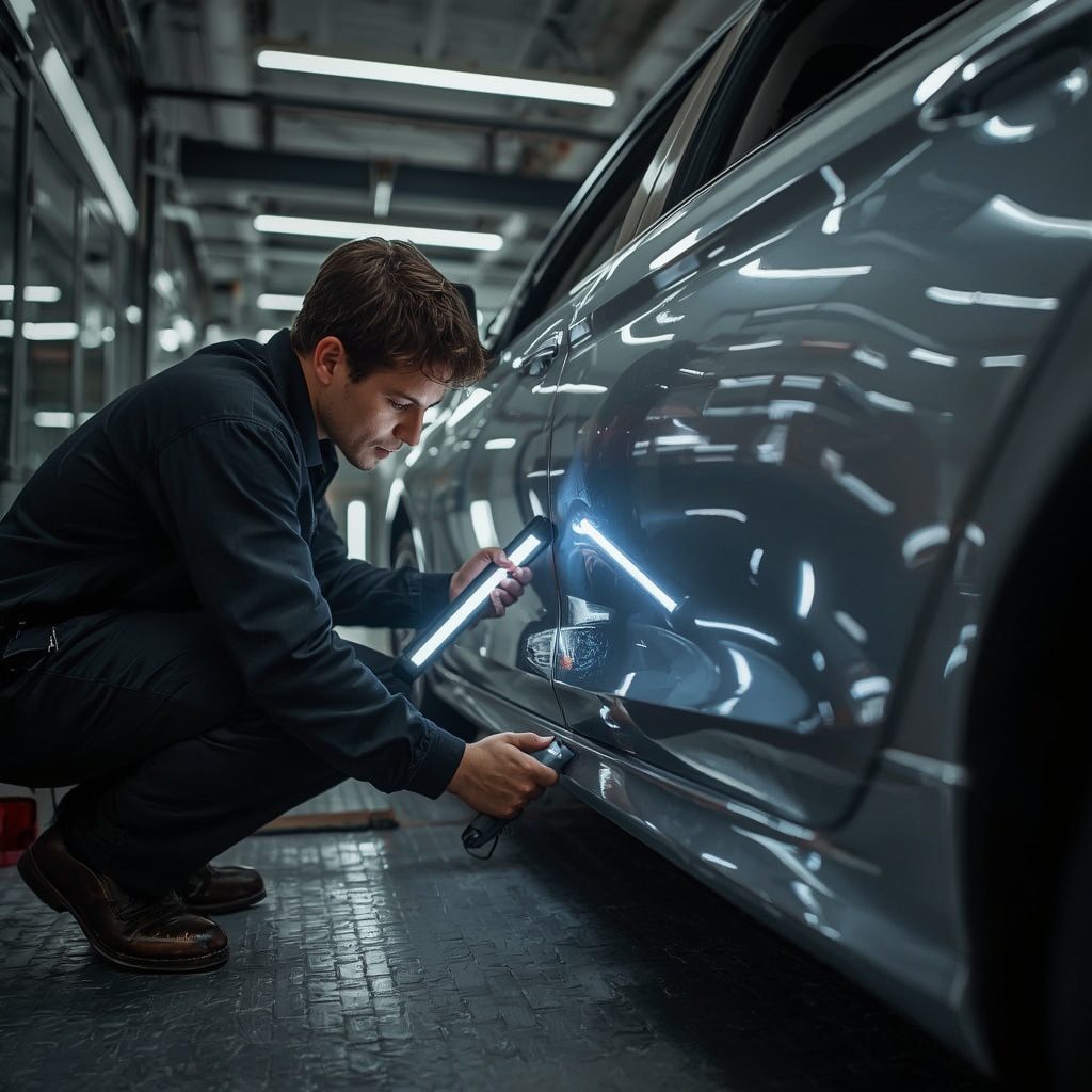 Luxury vehicle finish review under controlled viewing conditions in Dubai