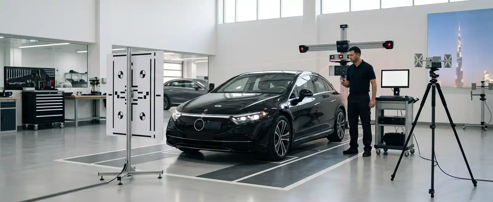 Clean Polestar reassembly protecting camera lenses and contrasting exterior trim