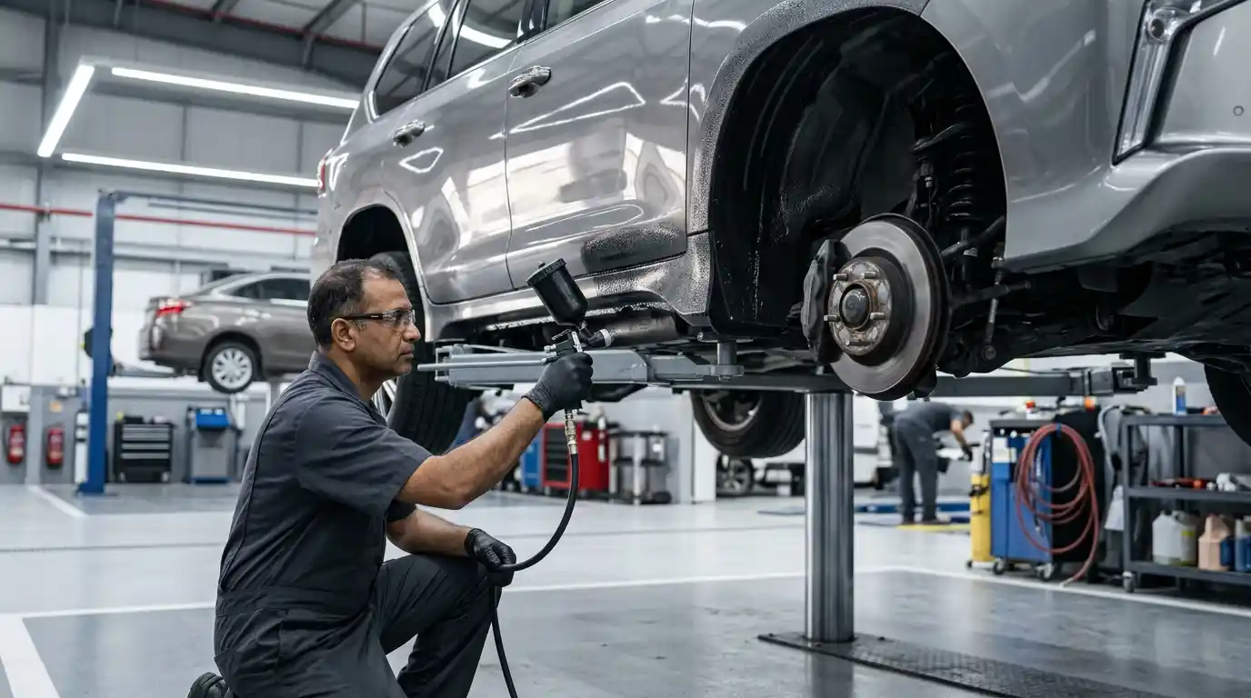 Rocker panel repair inspected for corrosion protection, seam sealing and underbody coating quality