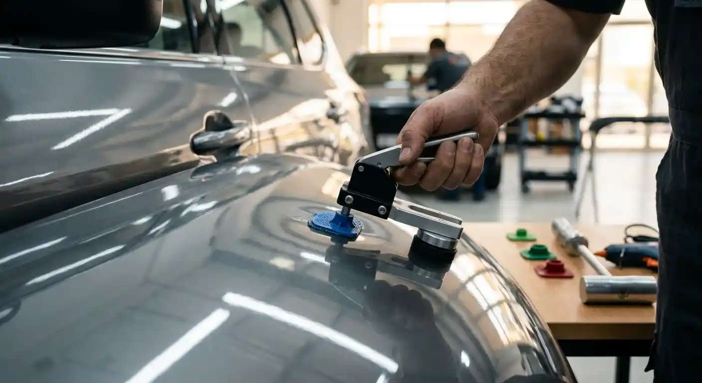 Glue-pull method for paintless dent repair
