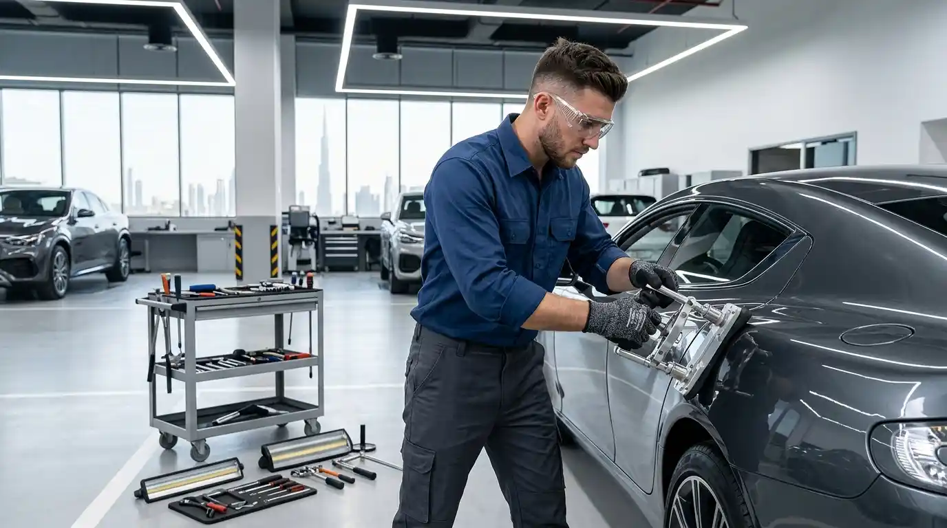 Safe professional inspection before dent and scratch repair