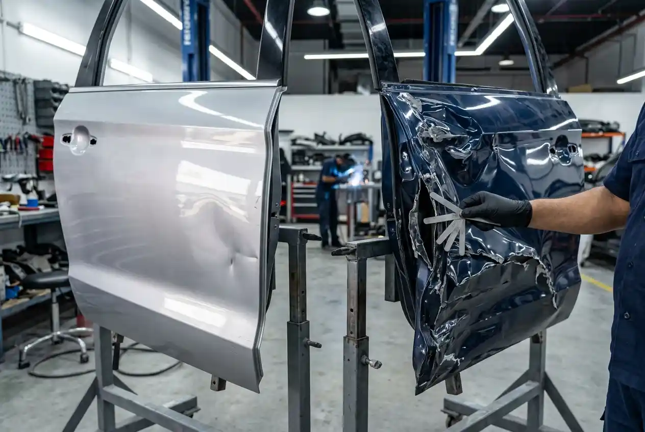 Body repair estimator comparing panel repair and replacement scope instead of choosing the lowest initial price
