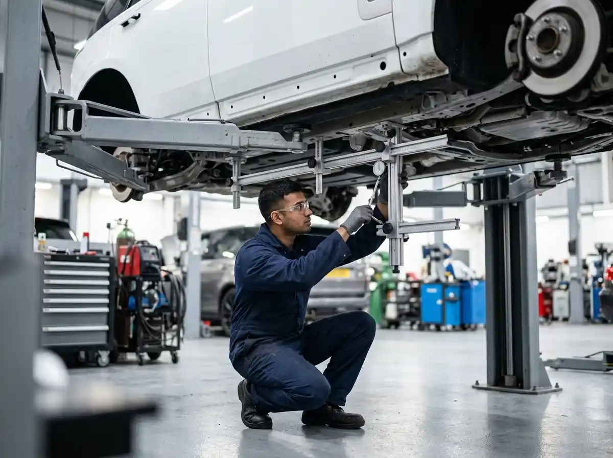 Audi Q8 Chassis Structure Measuring Survey Audi Q8 chassis structure measuring survey during collision repair in Dubai