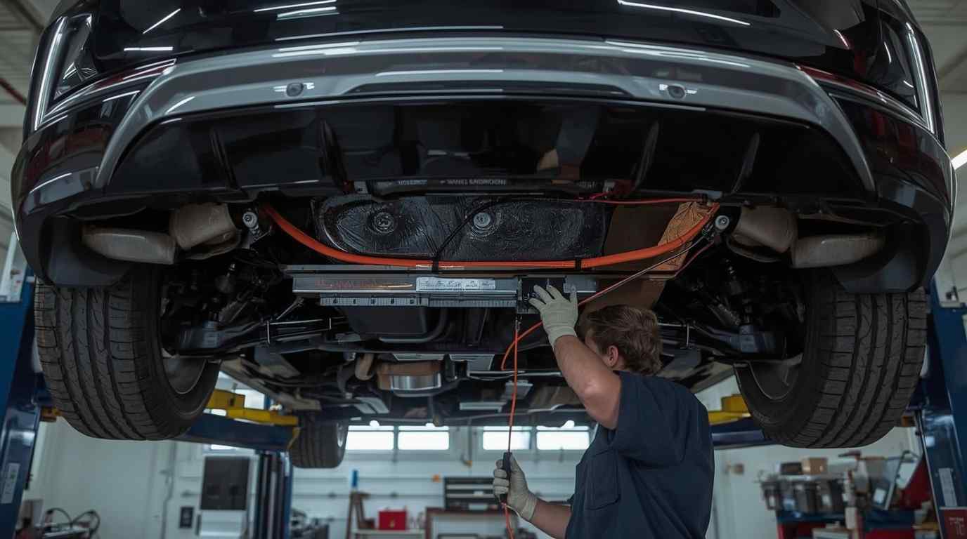 Cadillac EV battery and underbody impact inspection before body repair begins