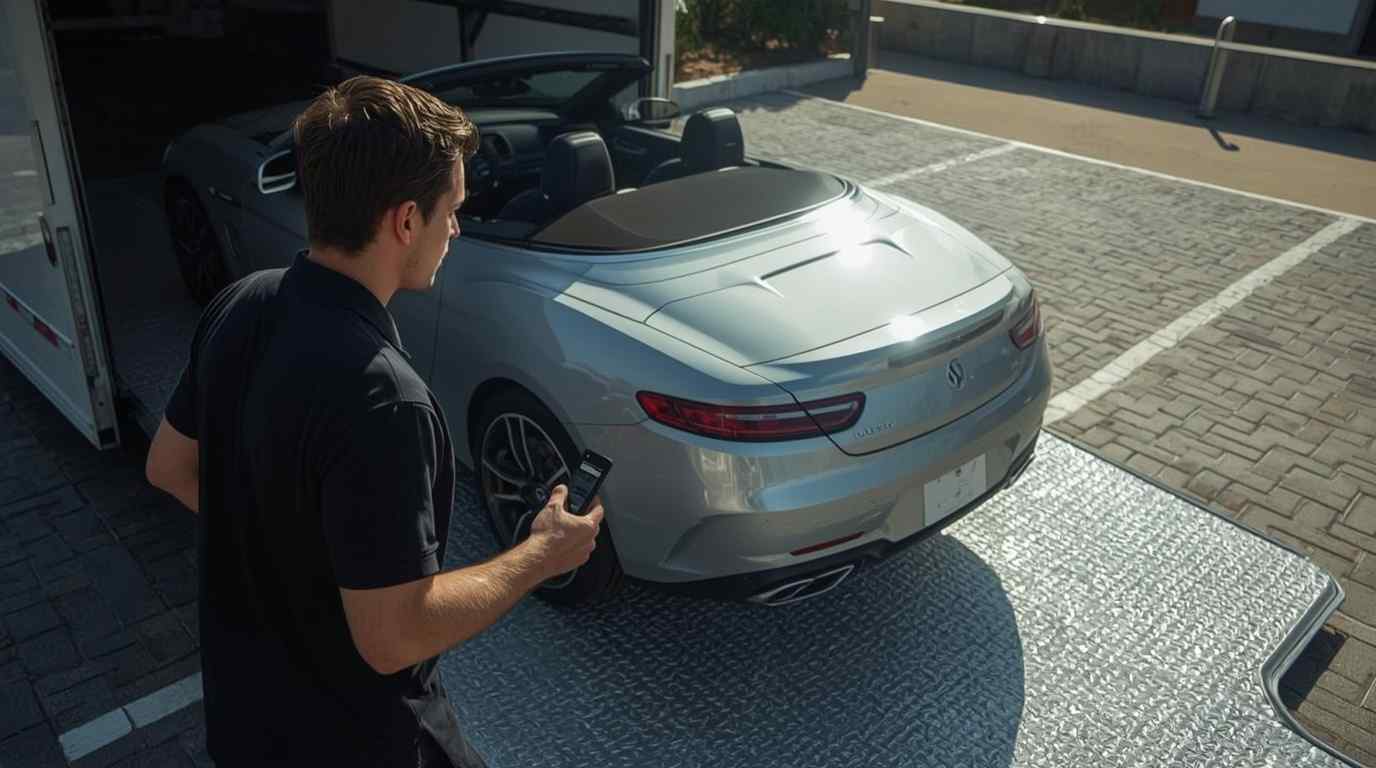 Luxury vehicle body repair assessment for a Palm Jumeirah handover in Dubai