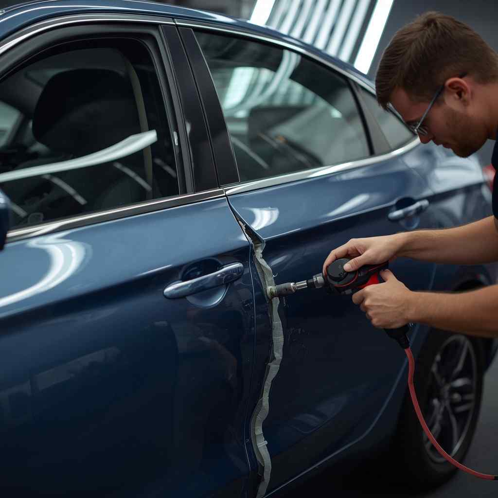 Changan large SUV rear-opening zone checked for tailgate and aperture alignment after impact
