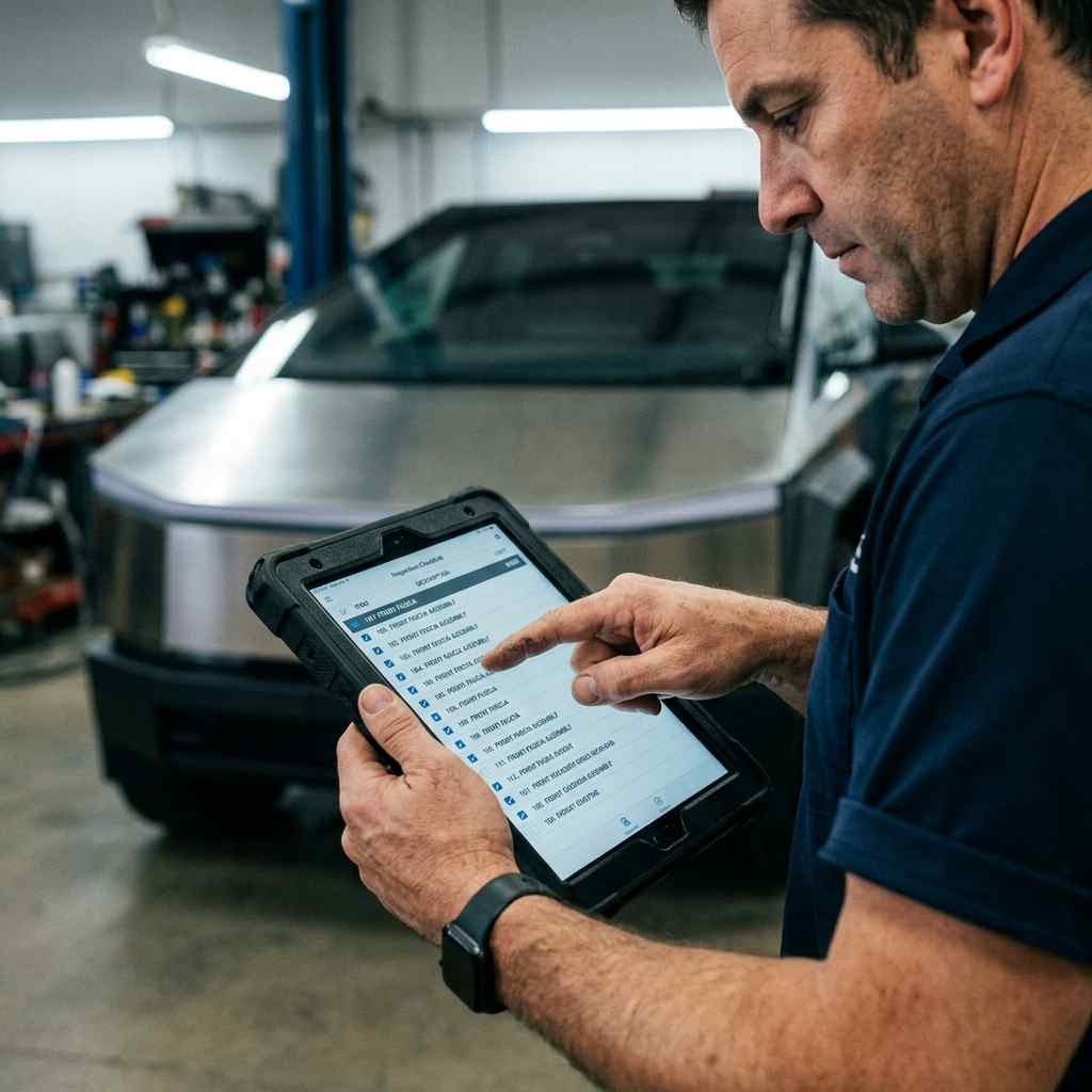 Cybertruck repair scope documented through a digital damage assessment