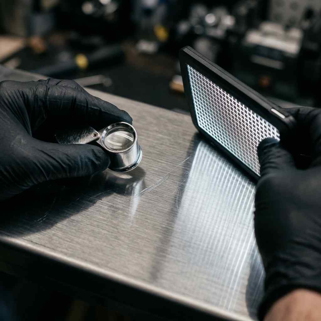 Cybertruck stainless surface mark classified before sanding or repair