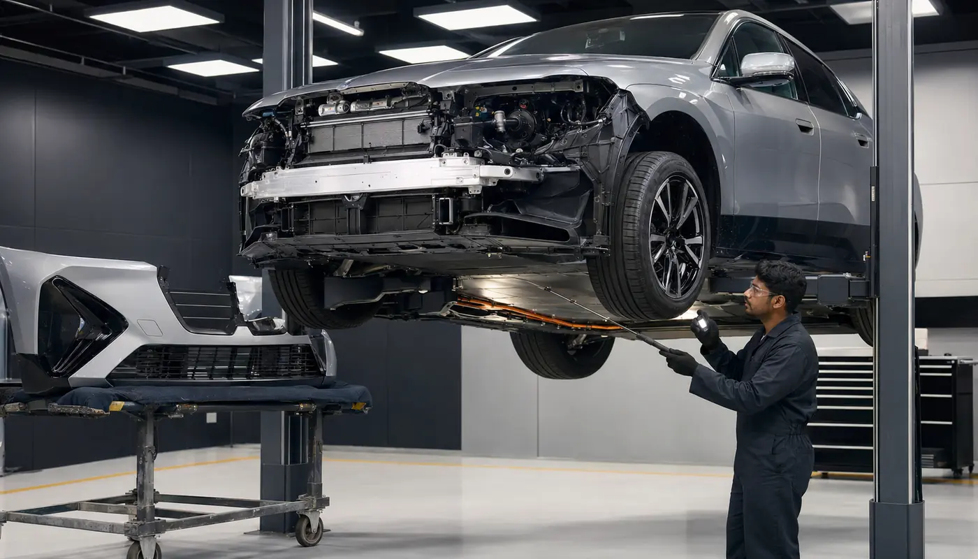 BMW iX body repair planning across energy material camera and thermal zones