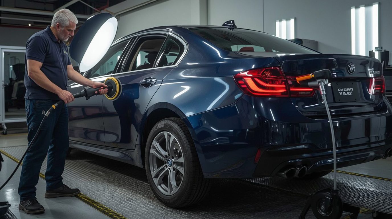 Final car paint quality-control inspection before the vehicle handover is approved