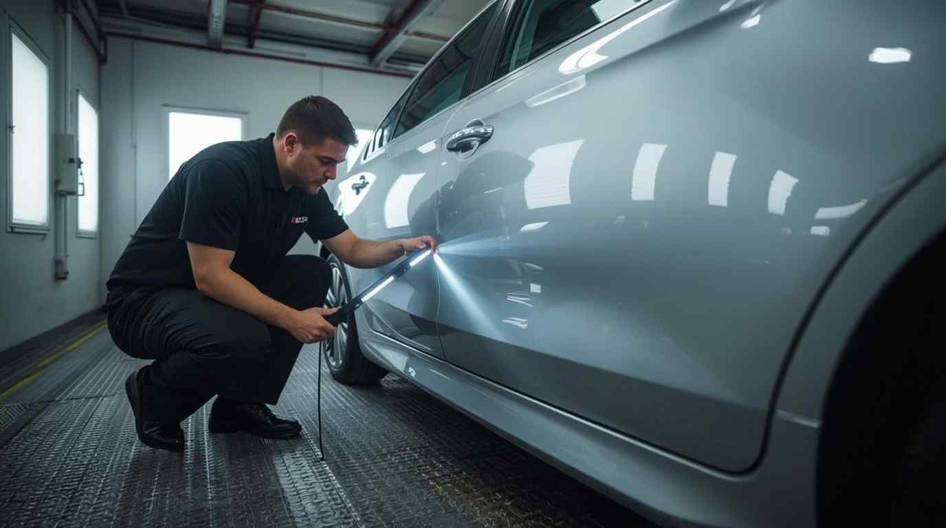 Multi-angle luxury paint-finish review after body repair in Dubai