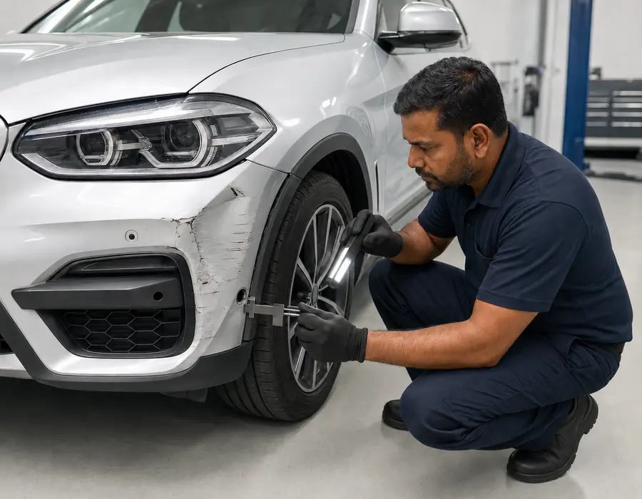 BMW X3 Model Identity Controls the First Workshop Decision Technician confirming BMW X3 model identity, equipment and body configuration before repair