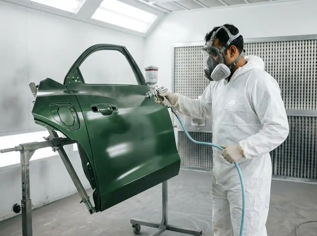 Audi e-tron GT paint matching and finish inspection across ultra-flat EV body surfaces