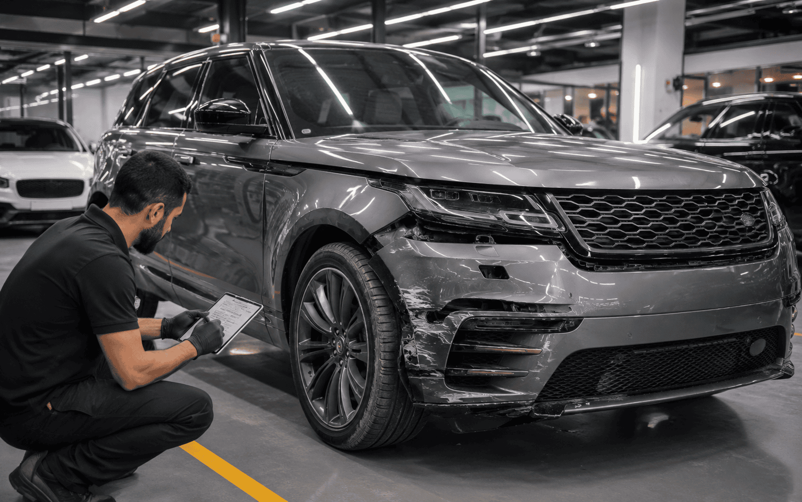 Range Rover exterior viewed before model-specific body repair planning.