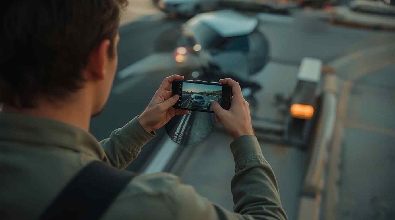 Safe roadside damage photographs with complete context in Dubai